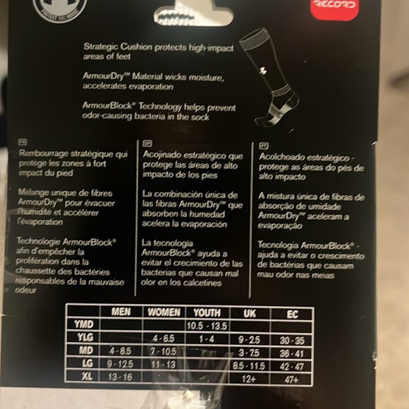 Under Armour, baseball socks, one pair, adult large - Picture 3 of 3